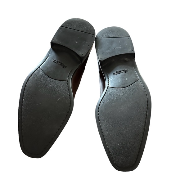 SANTONI Italy | Darian Brown Leather Lace Up Plain Cap Toe Oxfords | Men's 8 1/2 - Picture 7 of 8